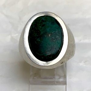 Vintage * Sterling Silver Green Turquoise Ring